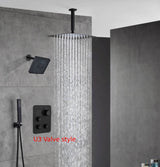 6" Regular Shower Head with Top Rainfall Shower Head - 3-Way Digital Thermostatic System