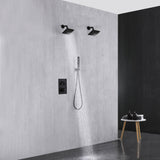 Matte black wall mount Dual 6inch high water pressure regular shower heads way thermostatic shower system