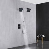 Matte black wall mount Dual 6inch high water pressure regular shower heads way thermostatic shower system