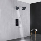 Matte black wall mount Dual 6inch high water pressure regular shower heads way thermostatic shower system