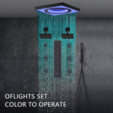 24" Flush LED Mount Rainfall Waterfall 6-Way Digital Shower System With Dual Regular Head and 6 Body Jets