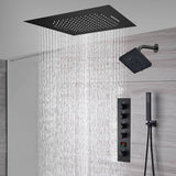 waterfall rainfall 20'' or 24'' Flush or ceiling mounted matte Black 4 way Digital display thermostatic shower faucets With regular head