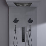 Flush mount 20 inch Rainfall Waterfall shower head 6 way Digital display thermostatic Shower Faucet with Dual Regular Heads