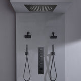 Flush mount 20 inch Rainfall Waterfall shower head 6 way Digital display thermostatic Shower Faucet with Dual Regular Heads