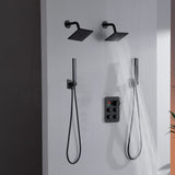 4-Way Thermostatic Faucet with Dual Regular Heads and Dual Handle wands