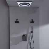 24" Flush Mount Shower Head 6-Way Digital Faucet with Dual 6" Regular Head in Brushed Gold, Nickel, or Matte Black