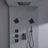16-inch Bluetooth Music LED 6-Way Digital Thermostatic Shower  System with Waterfall,3 Body Jets, Regular Head