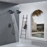 Matte black wall mount Dual 6inch high water pressure regular shower heads way thermostatic shower system