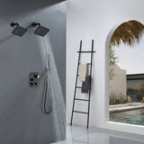 Brushed Gold Or Brushed Nickel or Matte Black or chrome or oil rubber bronze 3-Way Thermostatic Shower Valve System with Dual Regular Heads - Simultaneous or Separate Functionality