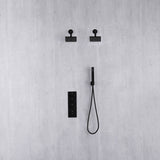 Matte Black wall mounted dual regular shower head 3 way thermostatic shower faucet