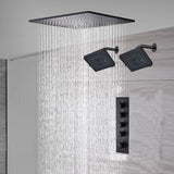 waterfall rainfall 20'' or 24'' Flush or ceiling mounted matte Black 4 way Digital display thermostatic shower faucets With regular head