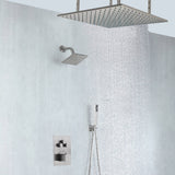 Brushed nickel 20-Inch rainfall shower head high pressure shower head 3 way thermostatic valve shower heads systems each function work at the same time and separately