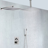 Brushed Nickel Dual 12'' or 16'' Rain Shower Head 3-Way Thermostatic Shower System