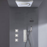 24" Flush Mount Shower Head with 6-Way Digital Faucet, 6" Regular Head, Body Jets