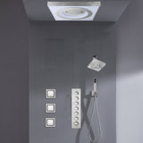 24" Flush Mount Shower Head with 6-Way Digital Faucet, 6" Regular Head, Body Jets