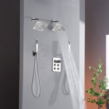 4-Way Thermostatic Faucet with Dual Regular Heads and Dual Handle wands