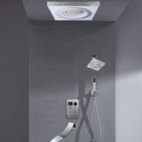 24" Flush Mount Shower Head with 6-Way Digital Faucet, 6" Regular Head, Tub Spout