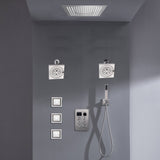 16-inch Bluetooth Music LED 6-Way Digital Thermostatic Shower  System with Waterfall,3 Body Jets, Regular Head