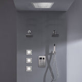 16-inch Bluetooth Music LED 6-Way Digital Thermostatic Shower  System with Waterfall,3 Body Jets, Regular Head