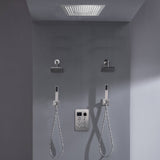 16-inch Bluetooth Music LED 6-Way Digital Thermostatic Shower  System with Waterfall,Dual Handle Wands, Regular Head