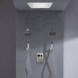 20-inch Bluetooth Music LED 6-Way Digital Thermostatic Shower  System with Waterfall,Dual Handle Wands, Regular Head