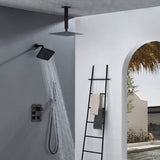 6" Regular Shower Head with Top Rainfall Shower Head - 3-Way Digital Thermostatic System