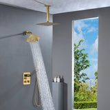 6" Regular Shower Head with Top Rainfall Shower Head - 3-Way Digital Thermostatic System