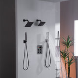 4-Way Thermostatic Faucet with Dual Regular Heads and Dual Handle wands