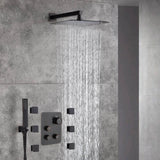 Oil Rubbed Bronze 3-Way Thermostatic Shower Faucet with 6 Body Jets, LED Options for Simultaneous Operation