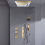 24" Flush Mount Shower Head with 6-Way Digital Faucet, 6" Regular Head, Body Jets