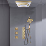 24" Flush Mount Shower Head with 6-Way Digital Faucet, 6" Regular Head, Body Jets