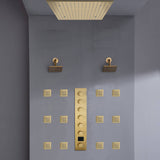 Ceiling mount 20 inch Rainfall Mist shower head 6 way Digital display thermostatic Shower Faucet with Dual Regular Heads and body jets
