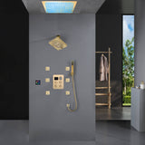 Flush Mount Shower Faucet Set with 4-Way Digital Thermostatic Control, 64-Color LED Lights