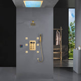 Flush Mount Shower Faucet Set with 6-Way Digital Thermostatic Control, 64-Color LED Lights