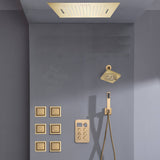 Bluetooth Music LED 6-Way Digital Thermostatic Shower  System with Waterfall,6 Body Jets, Regular Head