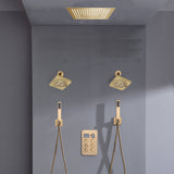 16-inch Bluetooth Music LED 6-Way Digital Thermostatic Shower  System with Waterfall,Dual Handle Wands, Regular Head