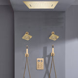 20-inch Bluetooth Music LED 6-Way Digital Thermostatic Shower  System with Waterfall,Dual Handle Wands, Regular Head