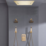 20-inch Bluetooth Music LED 6-Way Digital Thermostatic Shower  System with Waterfall,Dual Handle Wands, Regular Head