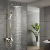 Digital Brushed Gold or Polished gold Wall-Mounted Rain Shower and Bathtub Mixer with Handheld Shower