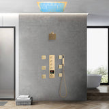 Flush Mount Rainfall Shower Head with 4-Way Digital Faucet, Body Jets, Regular Head