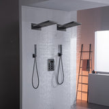Digital Display 6-Way Thermostatic Faucet with Dual 22" Rainfall Waterfall Shower Heads
