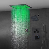 6" Wall Mount High Pressure Shower Head with 20" LED Rainfall Head in 3-Way Thermostatic System