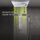 24" Flush Mount Rainfall Waterfall 6-Way Digital  Shower System with LED, Dual Regular Heads