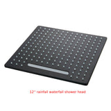 12 inch rainfall waterfall shower head brushed nickel or brushed gold or matte black