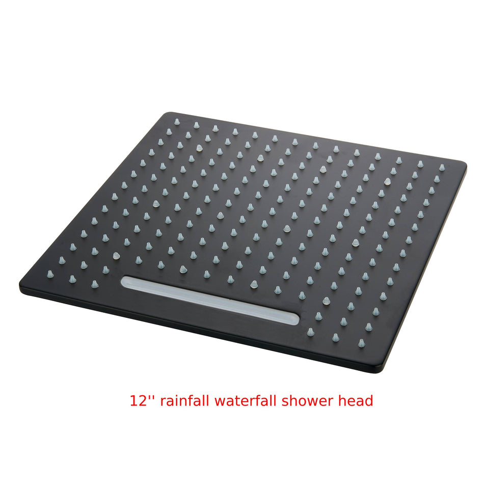 12 inch rainfall waterfall shower head brushed nickel or brushed gold or matte black
