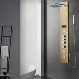 Matte Black or Brushed Gold 59'' Bluetooth Music Shower Panel with Touch Display - Simultaneous and Independent Functions