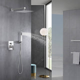 12-Inch or 16-Inch Wall Mount Brushed Nickel Shower System with Dual Functions: Options for LED or Non-LED Rain Head