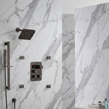 6 inch regular head high pressure shower head 3 way thermostatic shower heads system with sliding bar and 4 jets