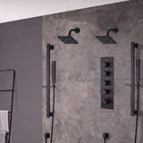 Wall Mount 6 inch Regular Heads 4 way digital display thermostatic shower faucet with Dual Handle Wands