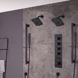 Wall Mount 6 inch Regular Heads 4 way digital display thermostatic shower faucet with Dual Handle Wands